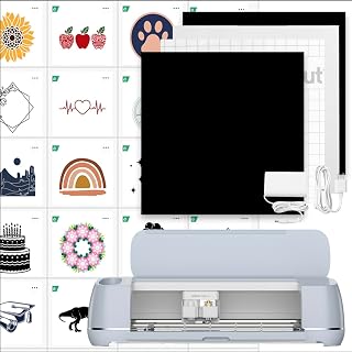 Cricut Maker 3 &amp; Digital Content Library Bundle - Includes 30 Images in Design Space App - Smart Cutting Machine, 2X Faster &amp; 10X Cutting Force, Cuts 300+ Materials, Blue, Leather,Vinyl