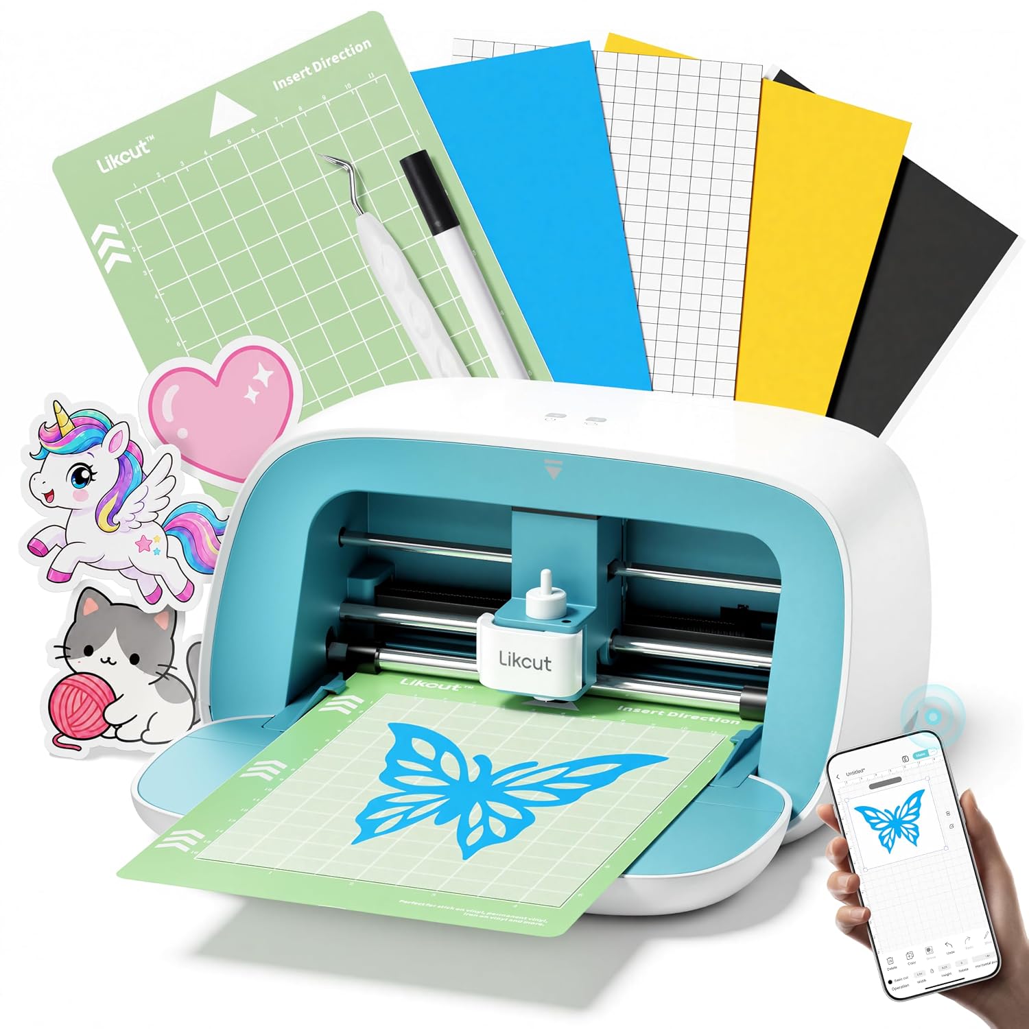 Likcut S501 Vinyl Cutter Machine, 4.5" Compact Die Cutting Machine